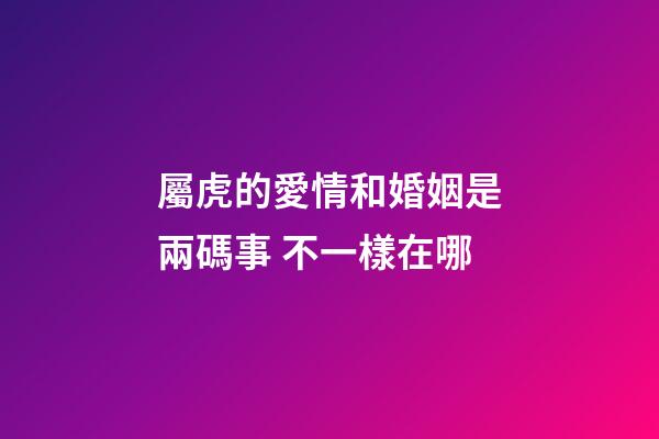 屬虎的愛情和婚姻是兩碼事 不一樣在哪